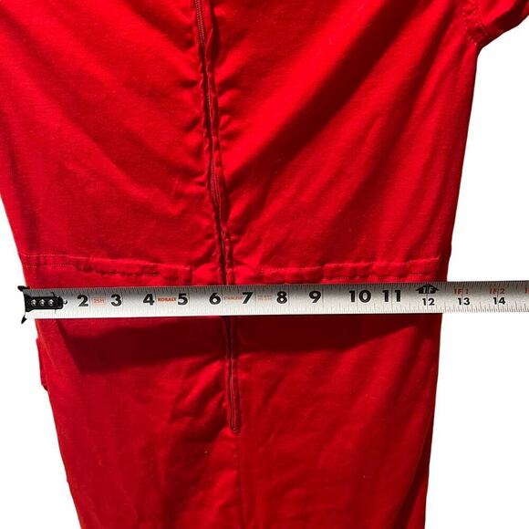Vintage Handmade Red Dress Size Small MCM 1950  1960’s A Line Smock Empire Waist - Picture 6 of 8